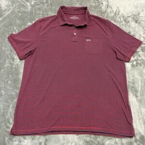 Vineyard Vines‎ Edgartown Polo Shirt Mens Large Red/Blue Striped Preppy Golf
